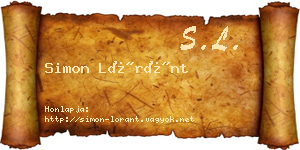 Simon Lóránt névjegykártya