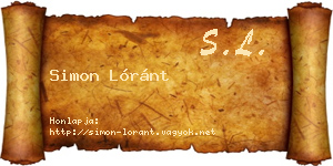 Simon Lóránt névjegykártya